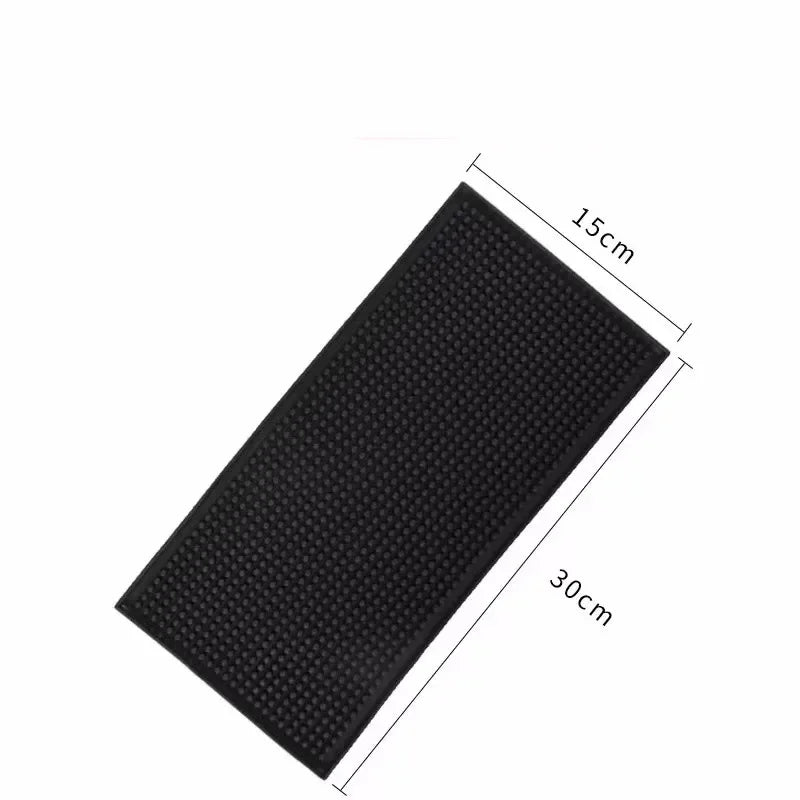 15x30cm black rubber coffee mat