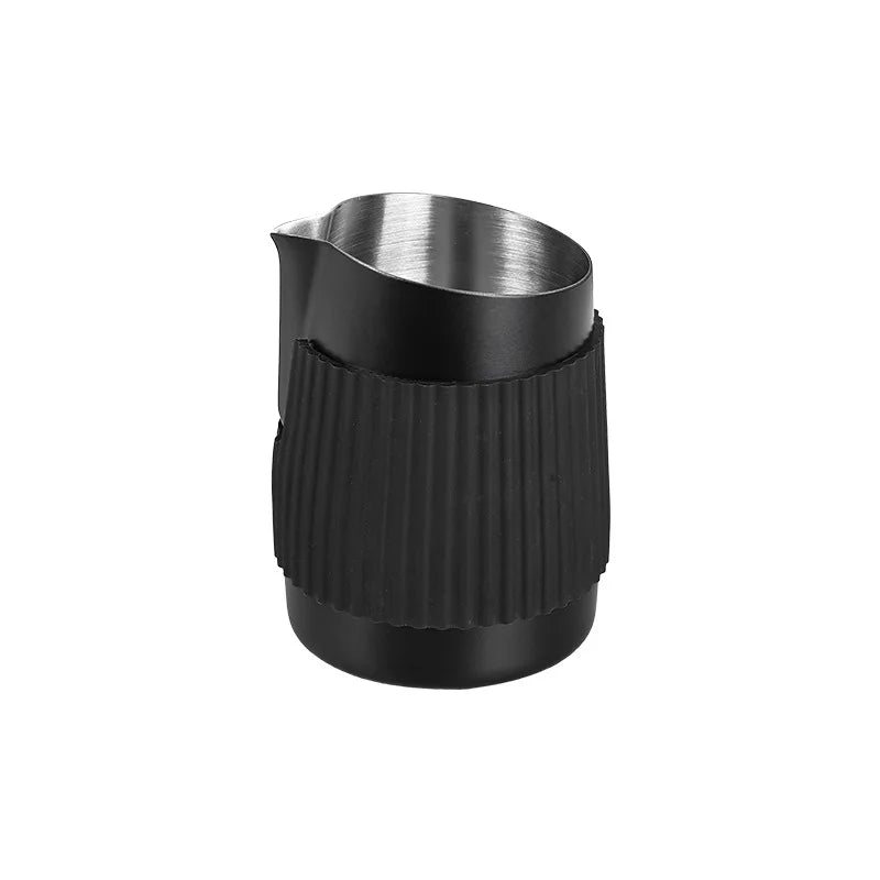 420ml black handleless slanted coffee milk frothing jug