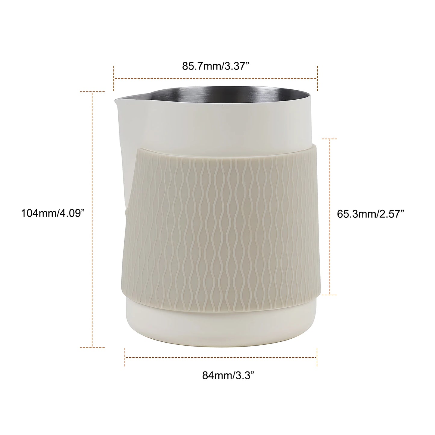 500ml white handleless coffee milk jug