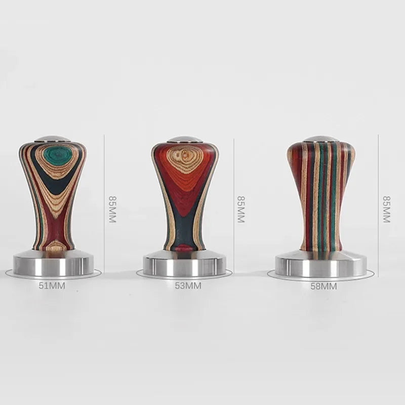 51, 53, 58mm Colourful Wooden Coffee Tamper