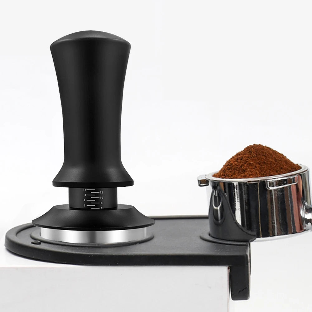 Adjustable scale black coffee tamper