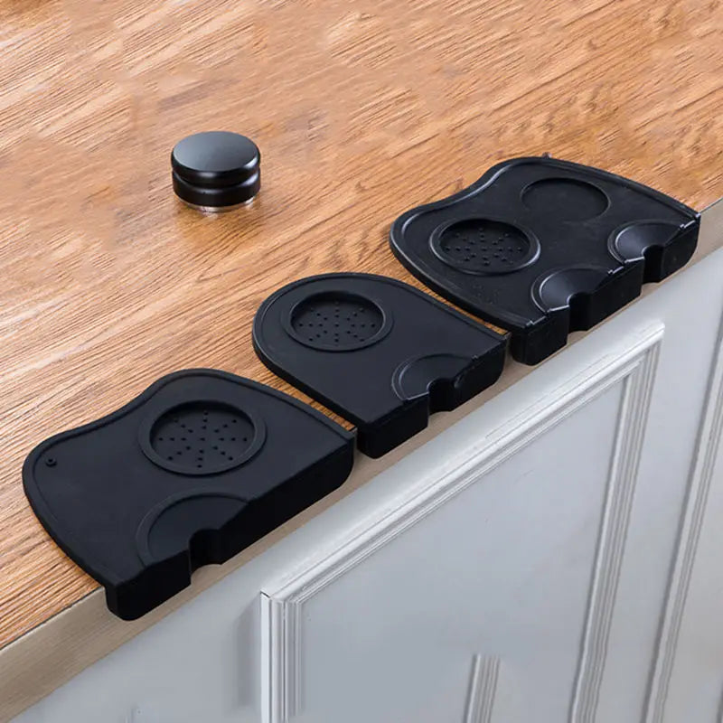 Black Non-Slip Silicone Coffee Tamper Mat (S, M, L)