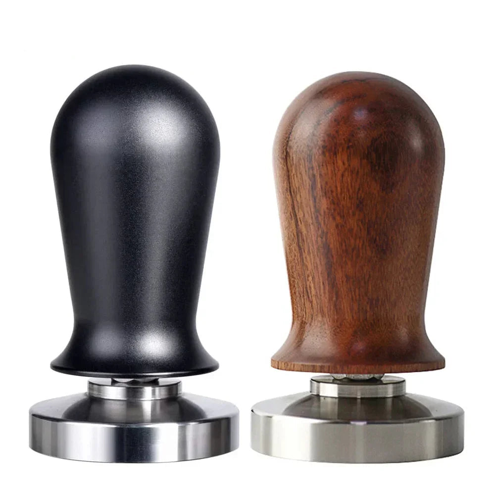 Black and wooden handles - calibrated coffee tamper
