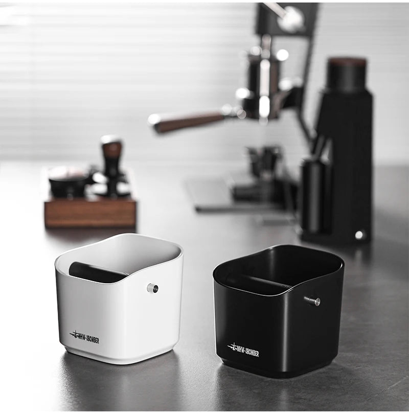 Black or white coffee ground bench top knock box