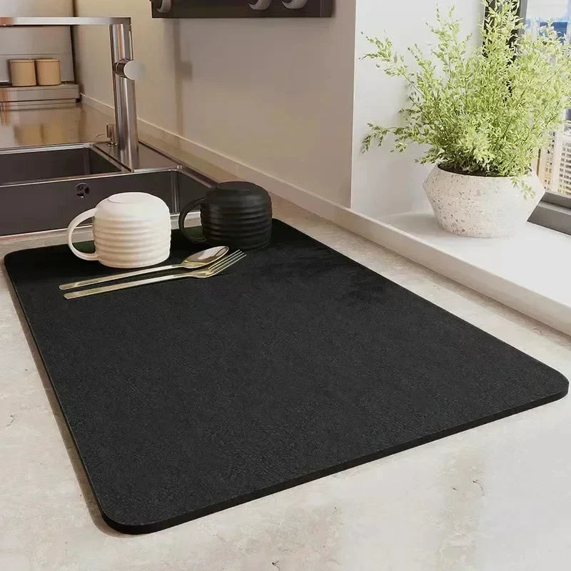 Black silicone coffee machine mat