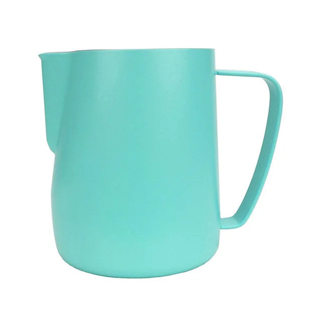 Blue Stainless Steel Coffee Milk Frothing Jug