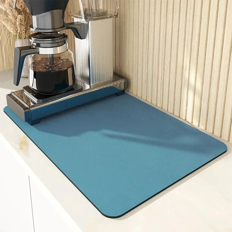 Blue silicone coffee machine station mat