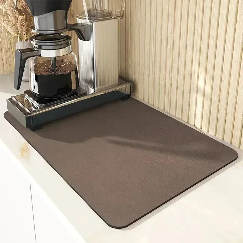 Brown silicone coffee machine station mat