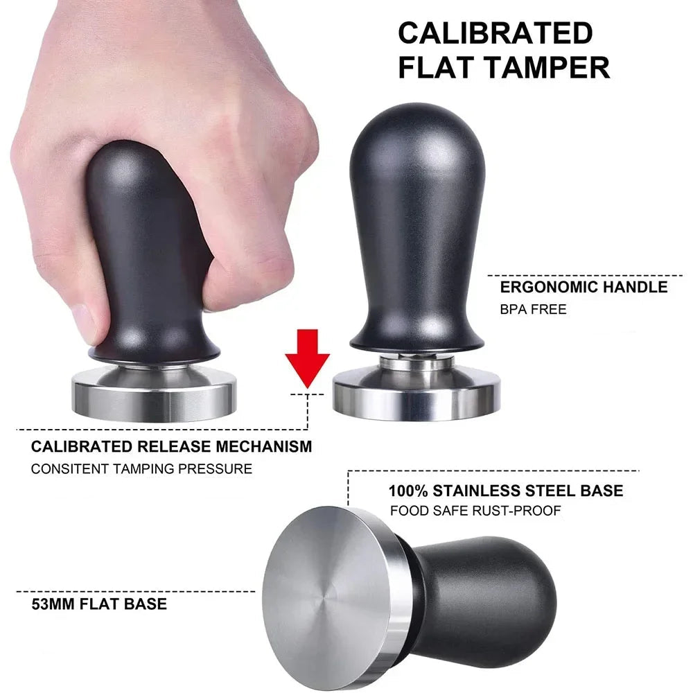 Calibrated flat tamper with hand demonstration