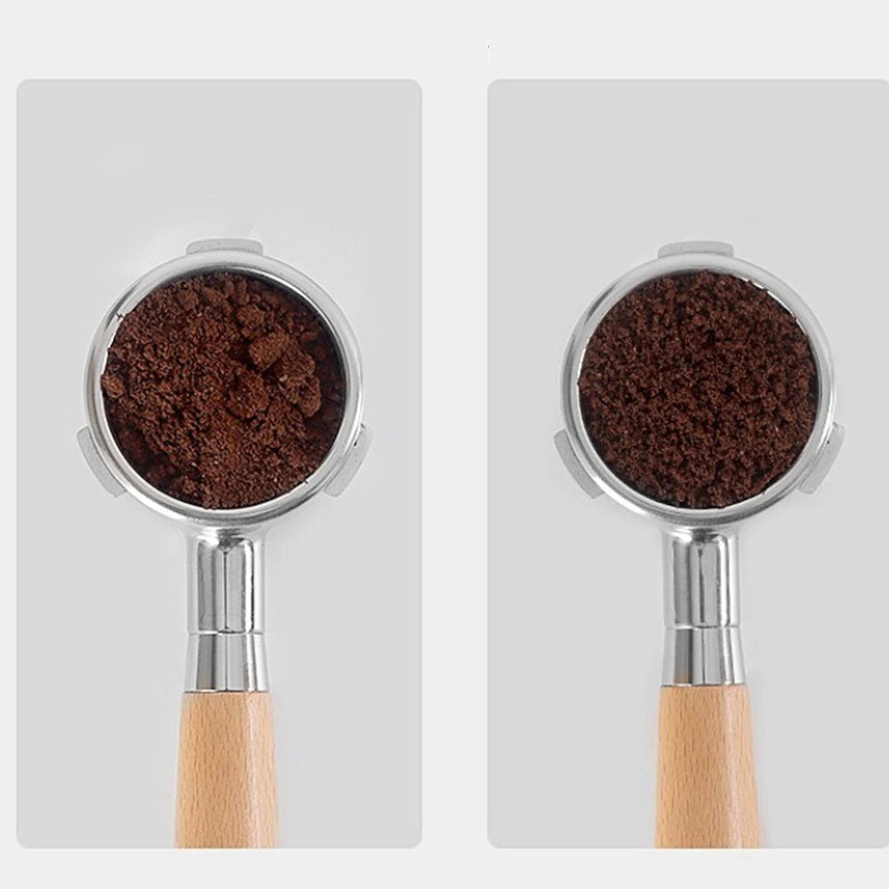 Coffee needle distributor fluffs ground espresso