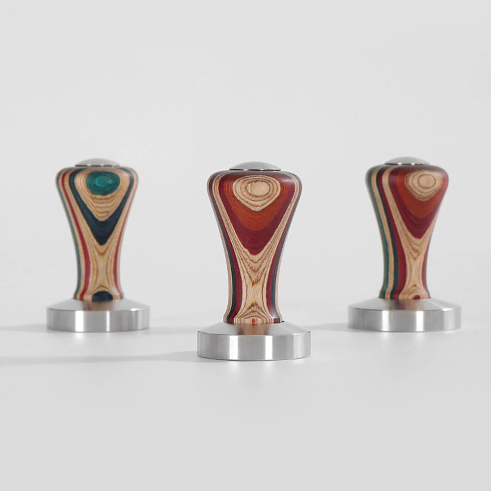 Colourful marbled coffee tamper