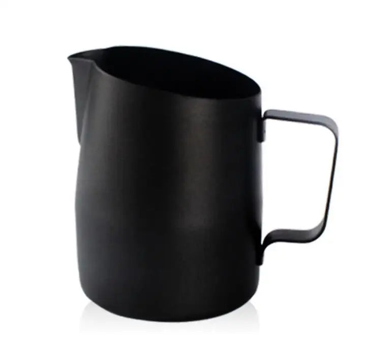 Full black coffee latte art milk jug