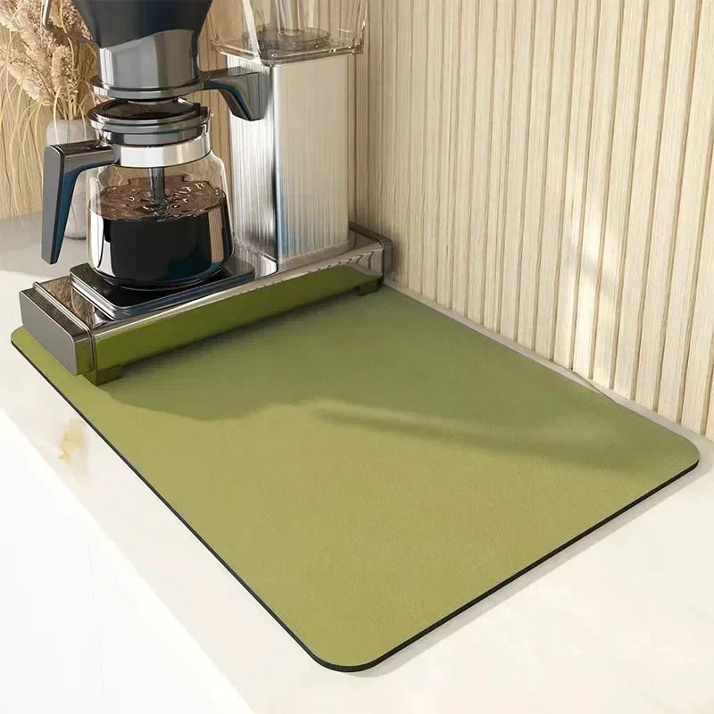 Green silicone coffee machine station mat
