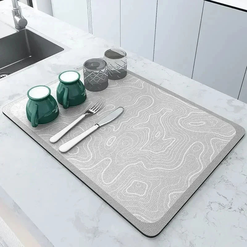 Grey silicone coffee machine station mat