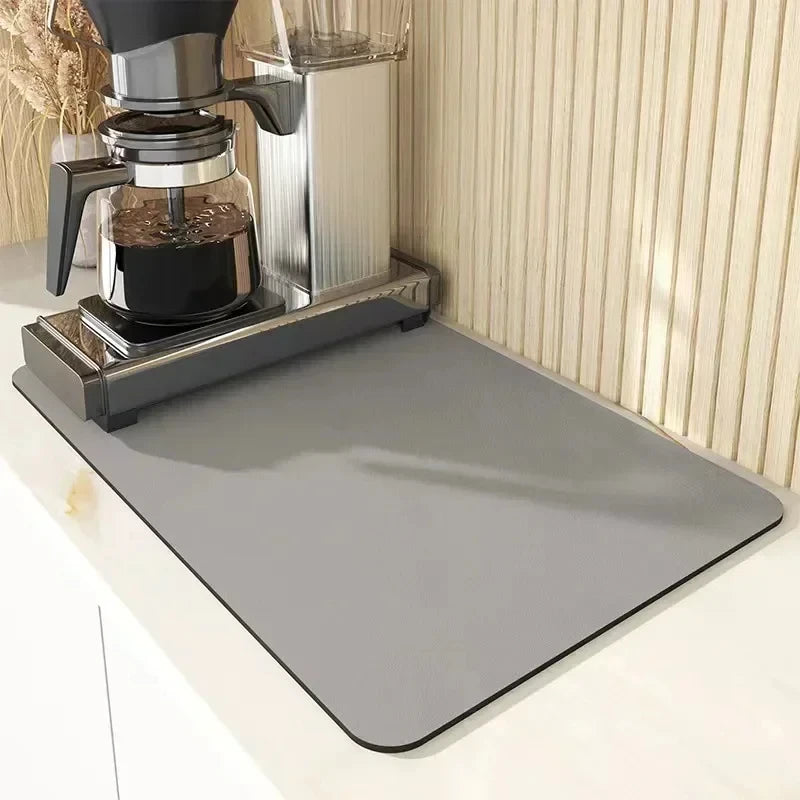 Light grey silicone padded coffee machine mat