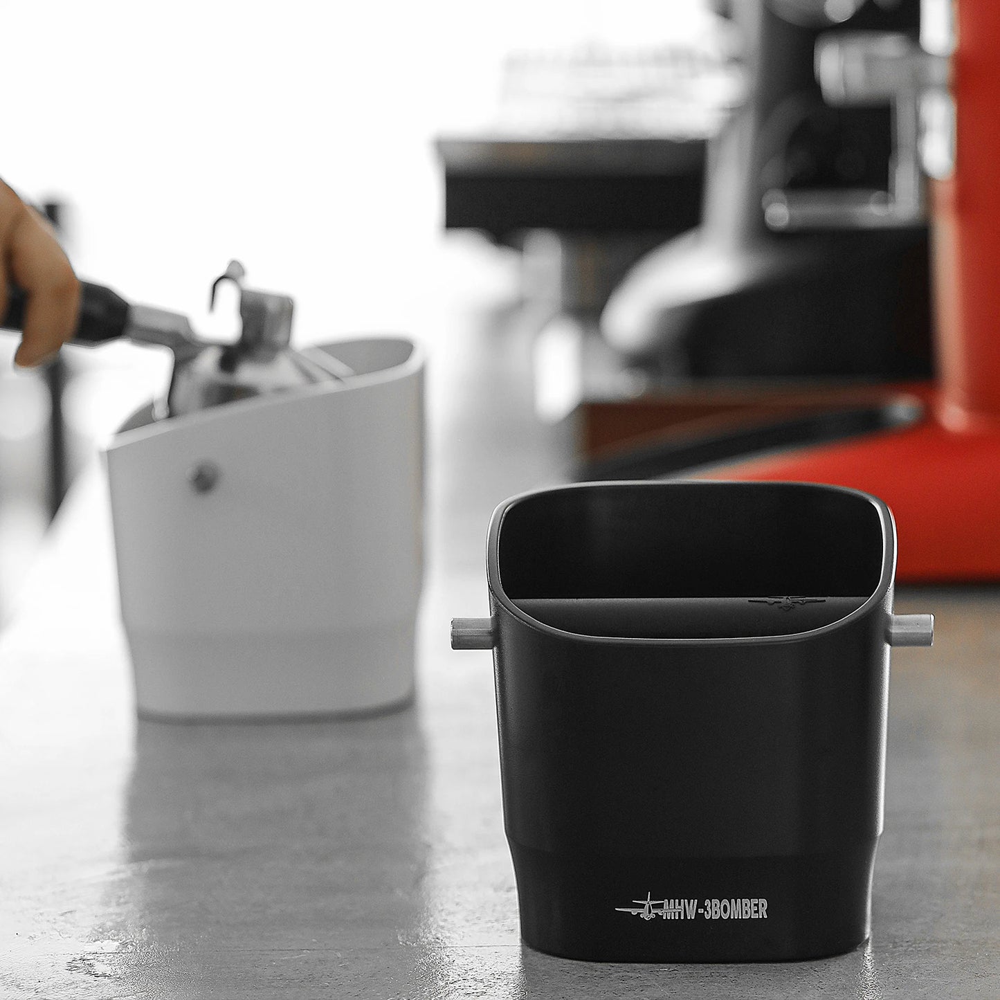 Non-Clip Square Coffee Knock Box With Removable Knock Rod