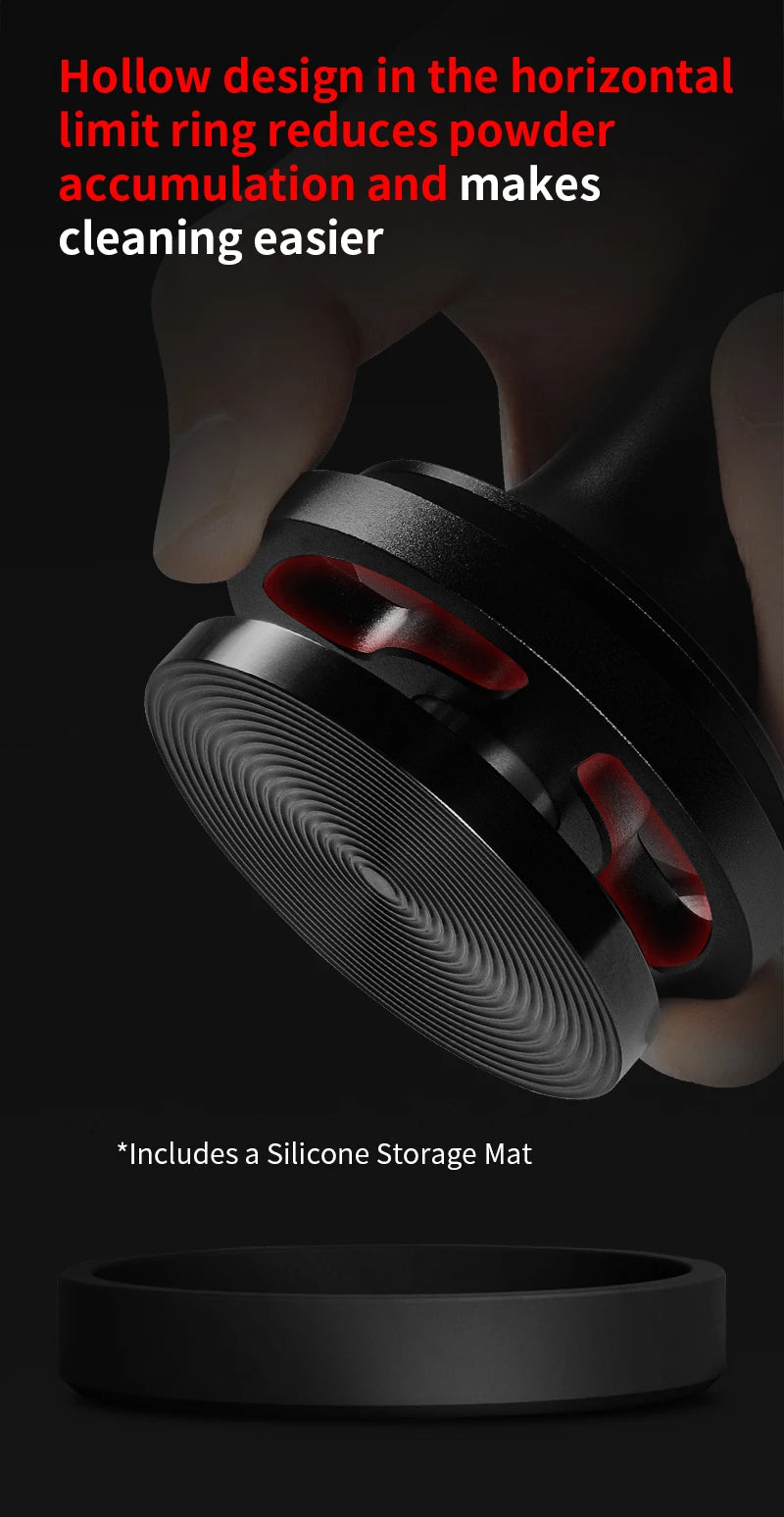 Black Calibrated Spring Coffee Espresso Tamper (Ripple Base)