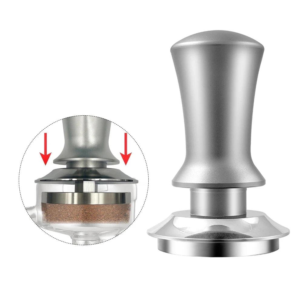Silver constant pressure coffee tamper