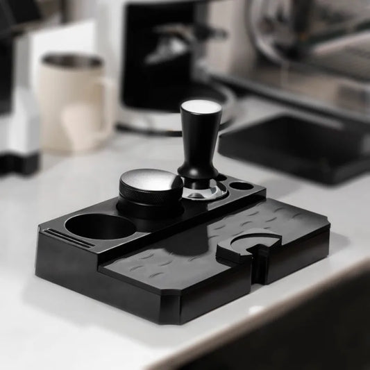 Solid Black Coffee Tamping Station