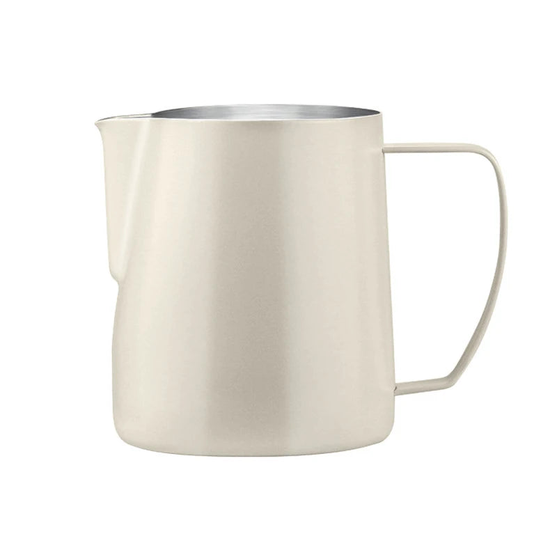White Stainless Steel Coffee Milk Jug