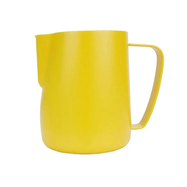 Yellow Stainless Steel Coffee Milk Frothing Jug