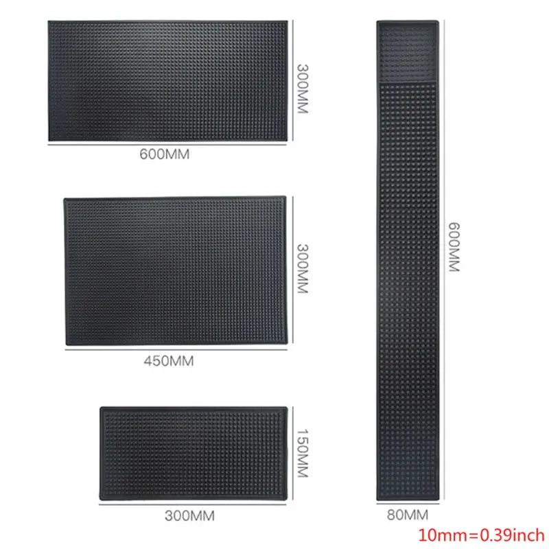 black rubber coffee and bar mats