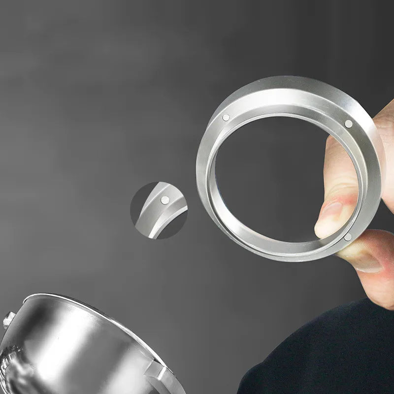 silver magnetic espresso dosing ring