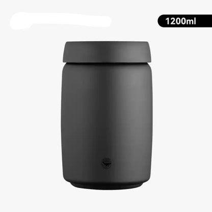 1200ml Black Stainless Steel AIrtight Vacuum Sealed Coffee Canister