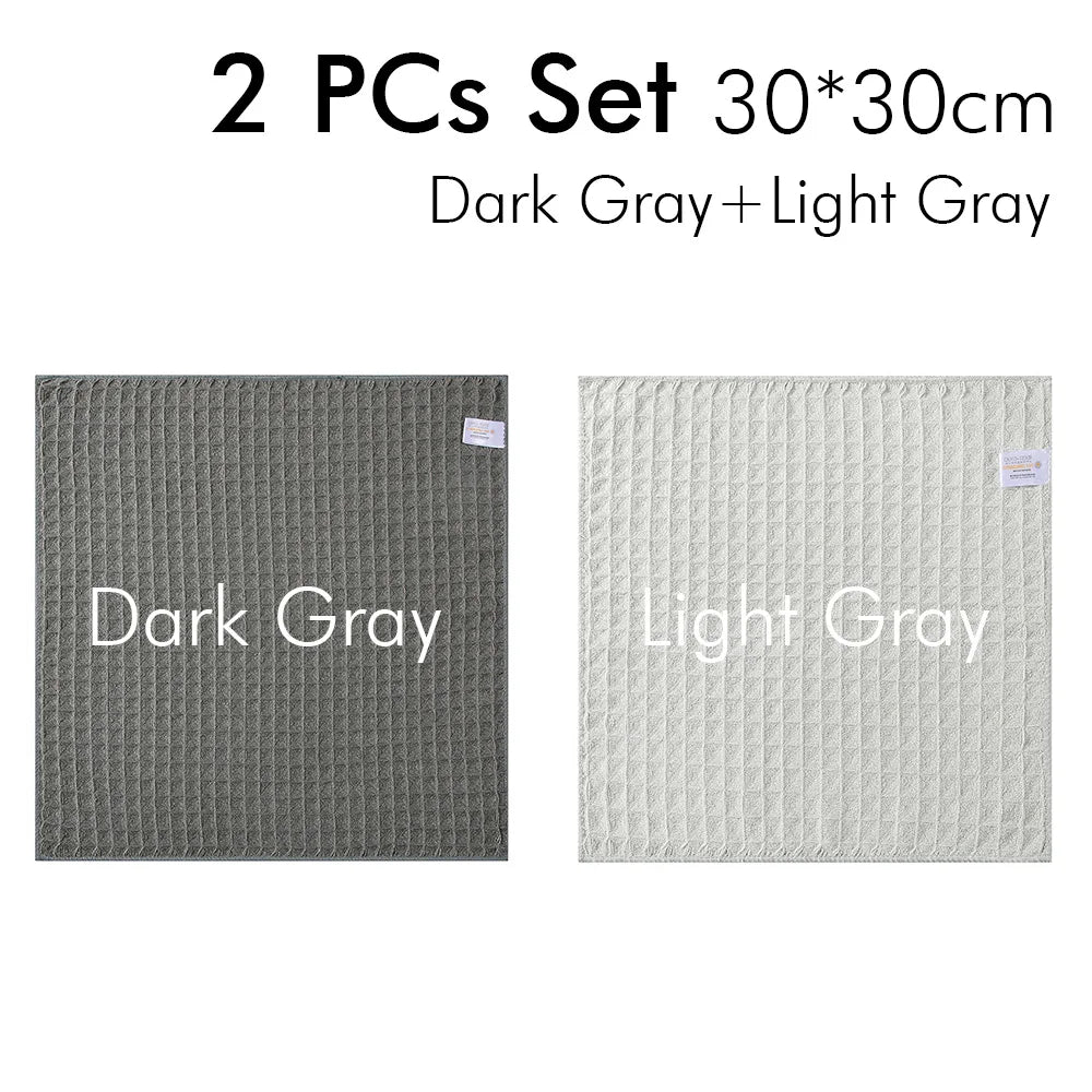 2 piece dark grey and light grey coffee cleaning cloth set