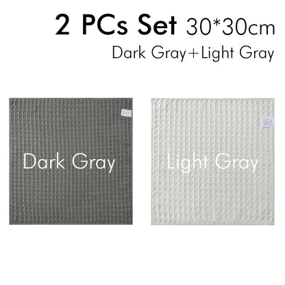2 piece dark grey and light grey coffee cleaning cloth set