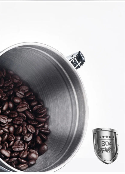 304 food grade, odourless stainless stell on the inside of the coffee canister