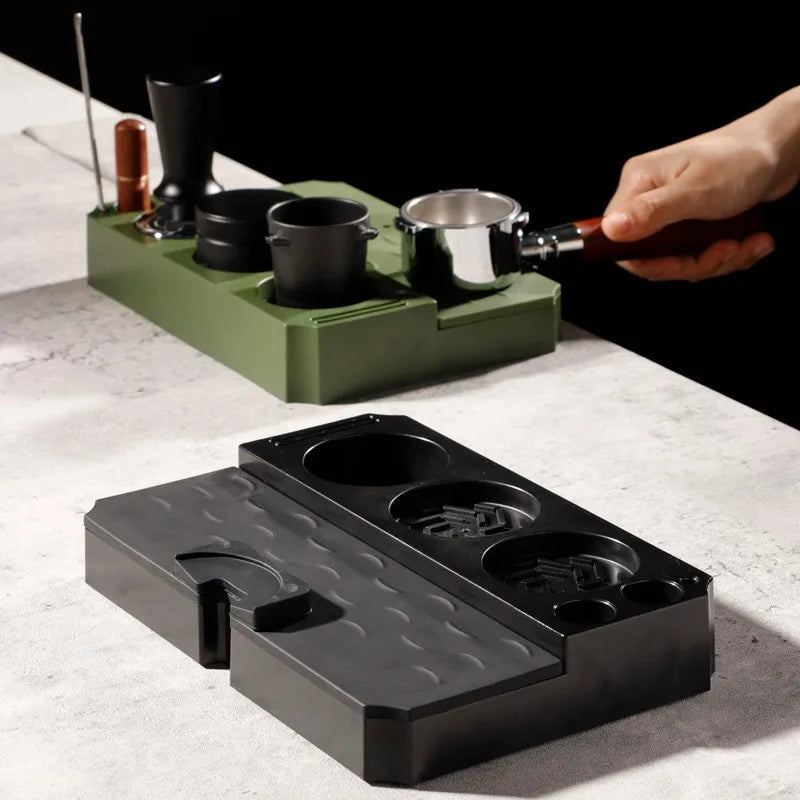 Black coffee tamper station