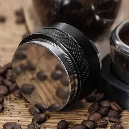 Flat base dual head coffee bean tamper and distributor