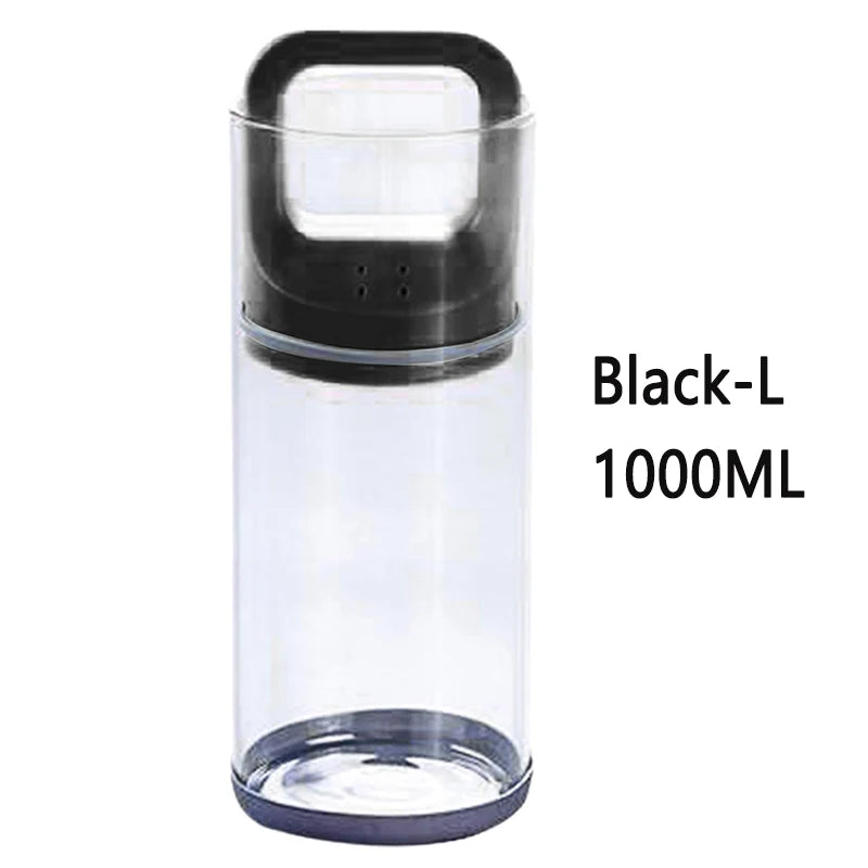 Large 1000ml black lid clear airtight coffee bean storage container