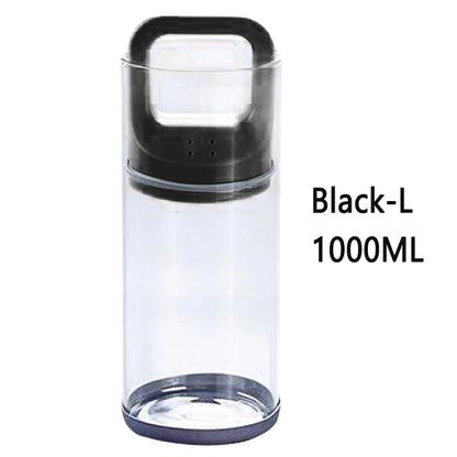 Large 1000ml black lid clear airtight coffee bean storage container