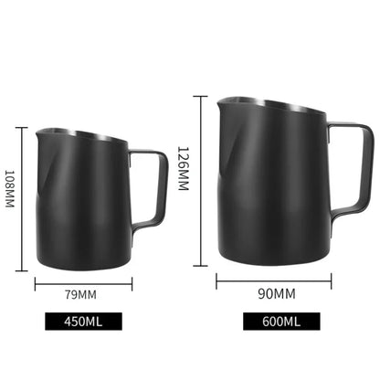 Matte Black 450ML/600ML oblique coffee milk jug 