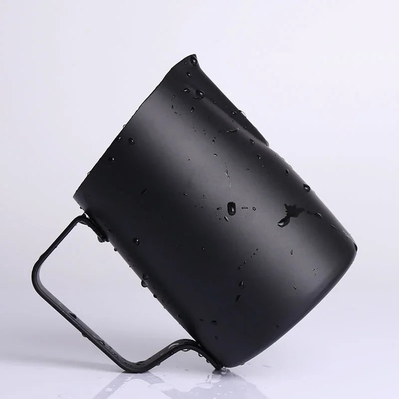 Matte black 450/600ML Slanted Stainless Steel Milk Frothing Jug Mugs
