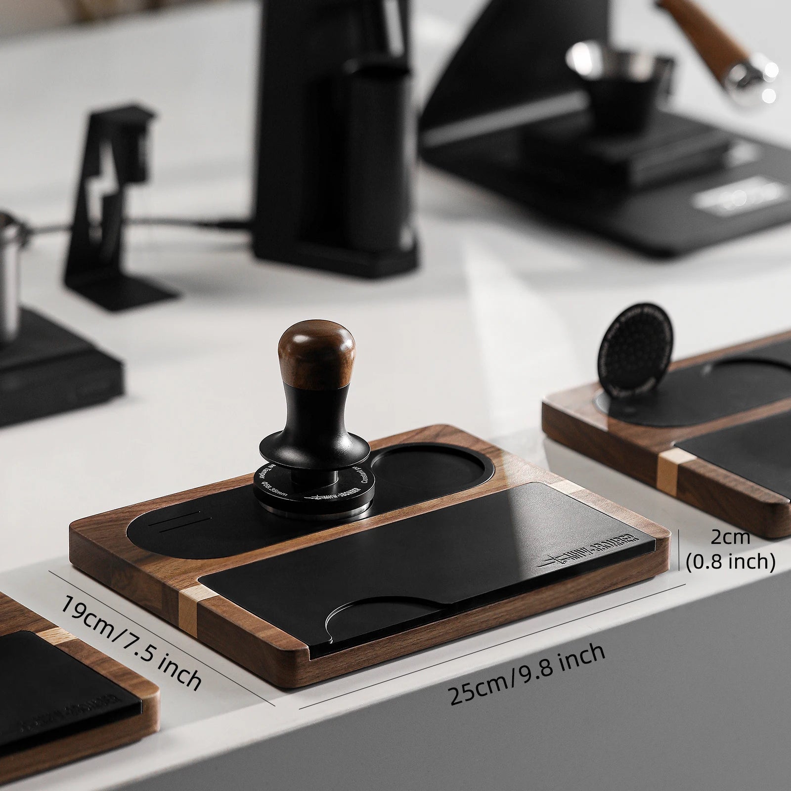 Minimalist Wooden Coffee Tamping Station