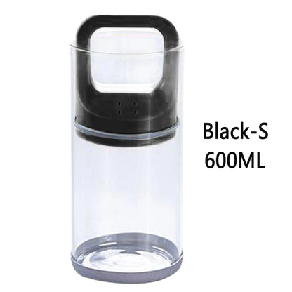 Small 600ml black lid clear airtight coffee bean storage container
