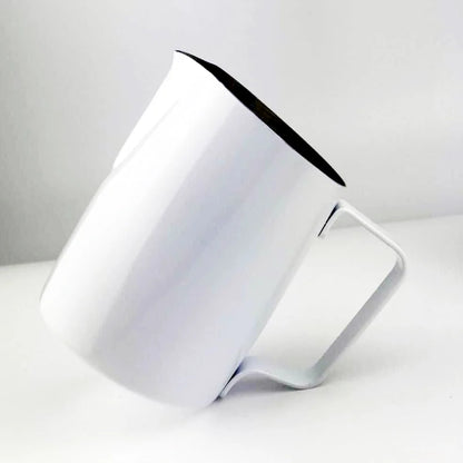 White coffee milk oblique pour coffee milk jug